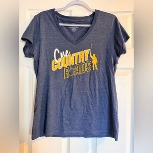 Blue V-Neck 'Country Roads' Graphic Tee